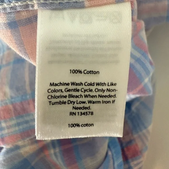 Boys Vineyard Vines Whale Shirt Medium 12-14 Pastel Plaid Button Down Cotton - Picture 8 of 8